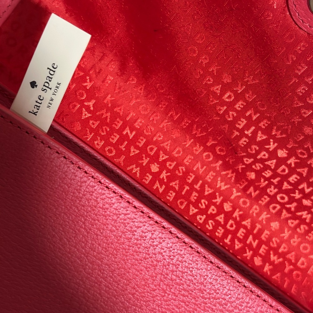 kate spade Red Leather Scalloped-Trim Crossbody - Picture 4 of 4